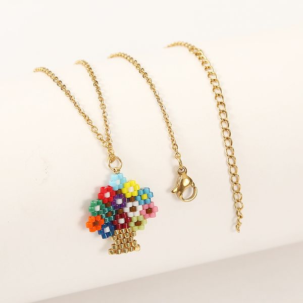 bohemian women's handmade miyuki beaded multicolor life tree pendant necklaces boho fashion stainless steel gold chain necklace, Silver
bohemian women's handmade miyuki beaded multicolor life tree pendant necklaces boho fashion stainless steel gold chain necklace, Silver