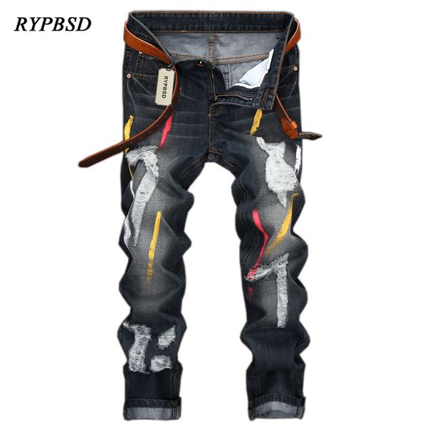 men's jeans paint men ripped 2021 personality vintage hole distressed denim biker punk casual straight hombre 28-42, Blue
men's jeans paint men ripped 2021 personality vintage hole distressed denim biker punk casual straight hombre 28-42, Blue