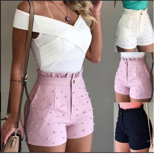 women shorts summer 2020 black high waist shorts jeans plus size casual pearls women ants elastic demin, White;black
women shorts summer 2020 black high waist shorts jeans plus size casual pearls women ants elastic demin, White;black