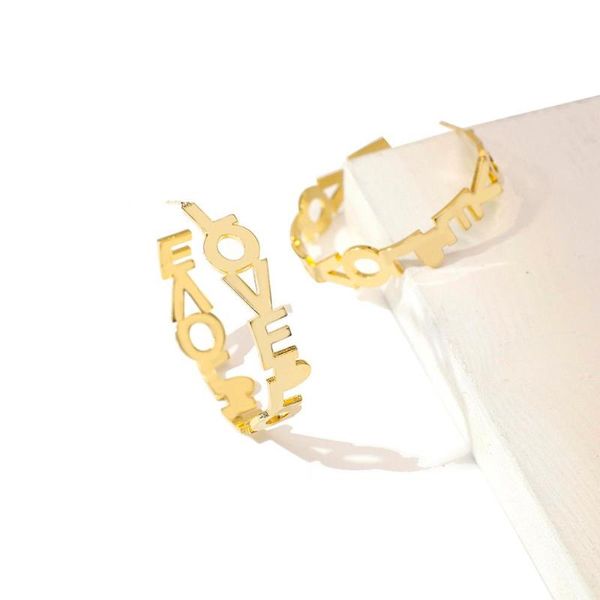 hoop & huggie aensoa simple letter love metal copper geometric earring classic gold color circle earrings for women fashion jewelry gift, Golden;silver
hoop & huggie aensoa simple letter love metal copper geometric earring classic gold color circle earrings for women fashion jewelry gift, Golden;silver