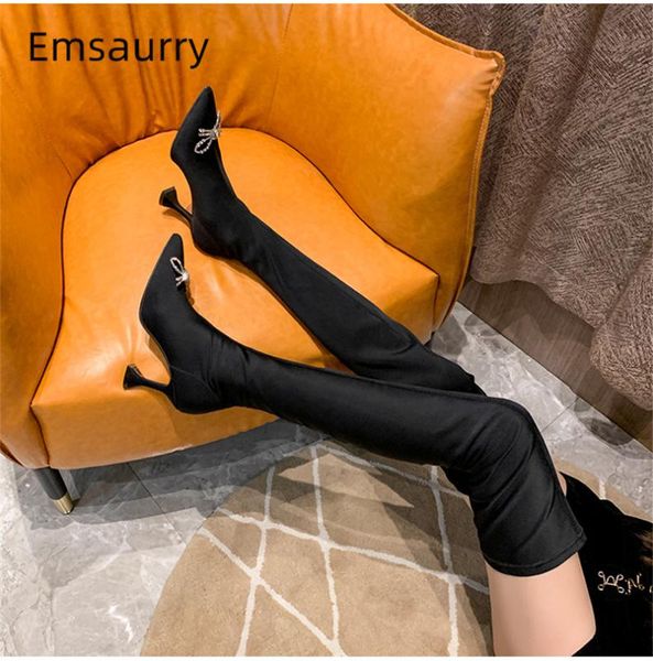 sexy кристалл боути над коленом сапоги женщина точка toe бокал пятки высокие сапоги из эластичной ткани подиум женщины, Black
sexy кристалл боути над коленом сапоги женщина точка toe бокал пятки высокие сапоги из эластичной ткани подиум женщины, Black