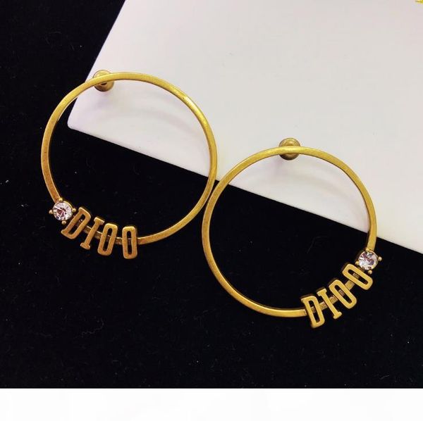 classic letter big circle exaggerated fashion designer earrings luxury designer jewelry women earrings, Golden
