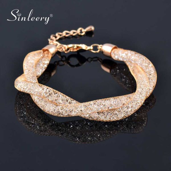 sinleery luxury twist 2 layer cross mesh bracelet with sparkling crystal inside women girl jewelry yellow gold color sl068 ssi, Golden;silver
sinleery luxury twist 2 layer cross mesh bracelet with sparkling crystal inside women girl jewelry yellow gold color sl068 ssi, Golden;silver