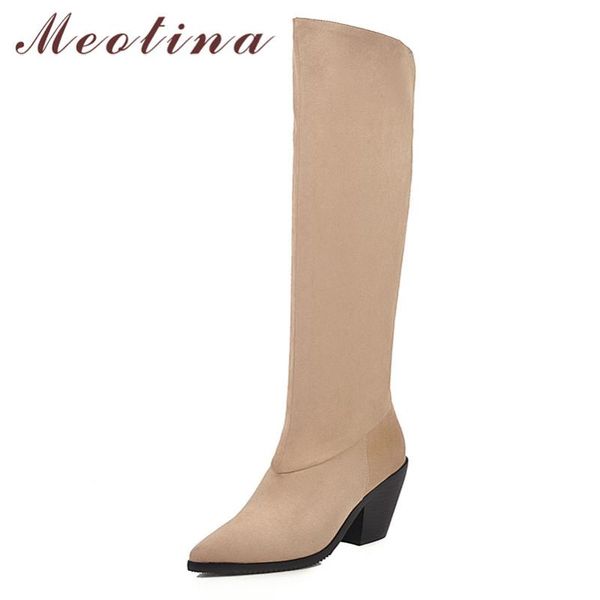 meotina knee-high boots women shoes high heel western boots pointed toe block heels lady long winter apricot wine red 46, Black
meotina knee-high boots women shoes high heel western boots pointed toe block heels lady long winter apricot wine red 46, Black
