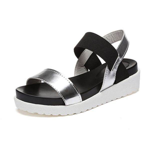 2020 summer new fashion wild fish mouth sandals female elastic band large size women's sandals, Black
2020 summer new fashion wild fish mouth sandals female elastic band large size women's sandals, Black