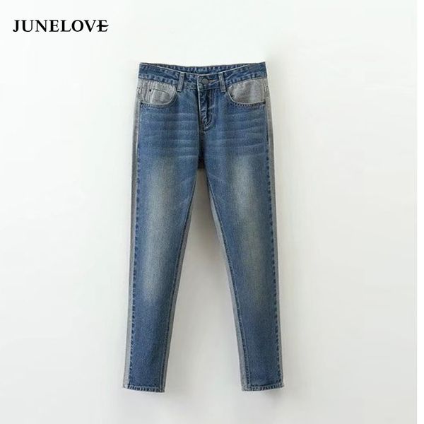 junelove 2020 spring women casual ankle length pants zipper ladies straight jeans high waist spliced panelled jeans, Blue
junelove 2020 spring women casual ankle length pants zipper ladies straight jeans high waist spliced panelled jeans, Blue