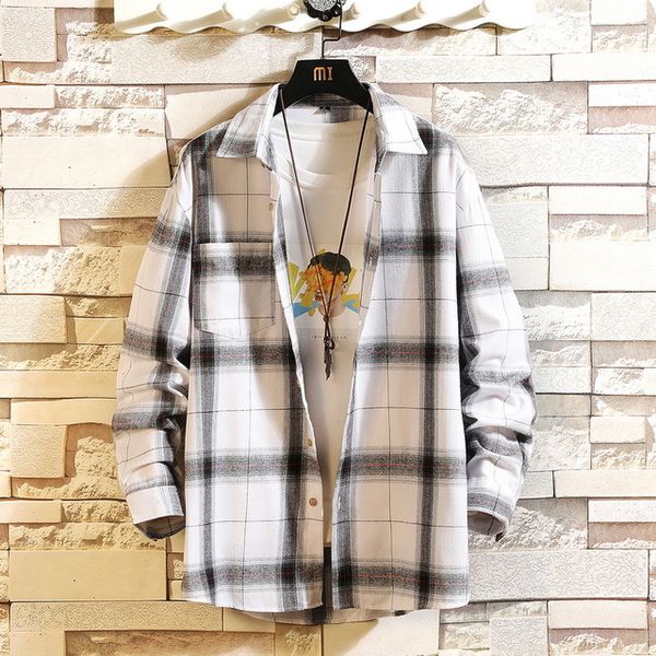 hip hop streetwear casual oversize plaid flannel white black shirt men long sleeve 2020 loose spring autumn korea clothes
hip hop streetwear casual oversize plaid flannel white black shirt men long sleeve 2020 loose spring autumn korea clothes
