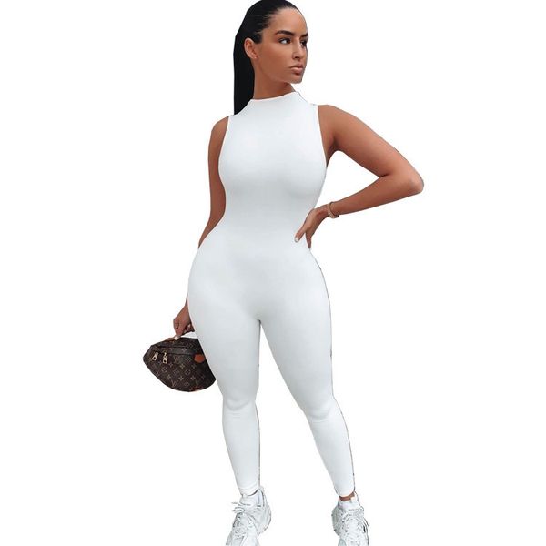 women jumpsuits sports rompers sleeveless slim high waist zipper bodysuits summer fall clothes casual streetwear nightclub clothing, White
women jumpsuits sports rompers sleeveless slim high waist zipper bodysuits summer fall clothes casual streetwear nightclub clothing, White