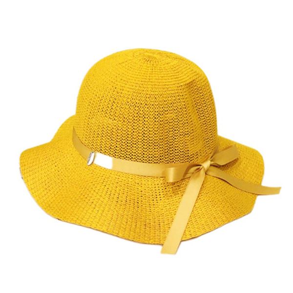 women summer handmade weaving cotton linen beach hat satin ribbon bowknot sun protection wide wavy brim solid color bucket cap, Blue;gray 
women summer handmade weaving cotton linen beach hat satin ribbon bowknot sun protection wide wavy brim solid color bucket cap, Blue;gray
