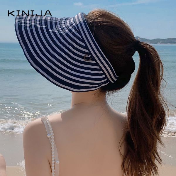 woman summer sun hat stripe visor empty cap harajuku cap casual shade hat girls beach hair hoop dual purpose ventilation, Blue;gray
woman summer sun hat stripe visor empty cap harajuku cap casual shade hat girls beach hair hoop dual purpose ventilation, Blue;gray