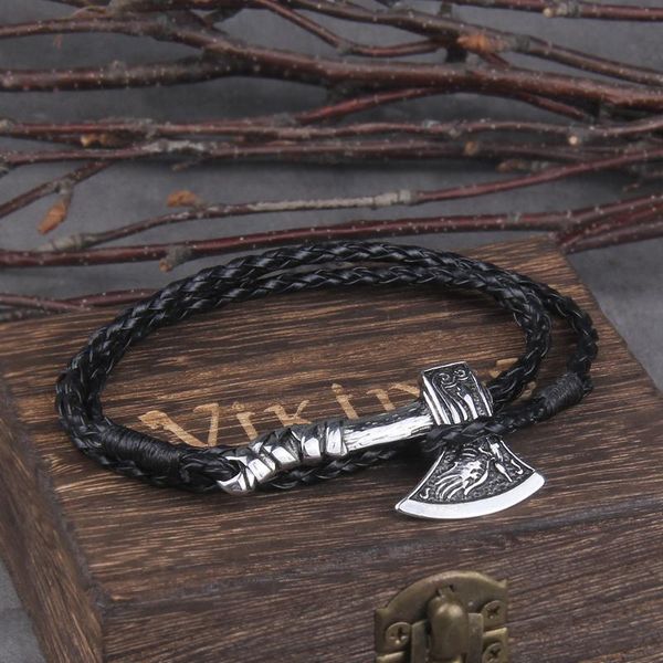 fashion jewelry nordic viking valknut axe amulet charm multilayer leather bracelet bangle for women & men jewelry gift, Black
fashion jewelry nordic viking valknut axe amulet charm multilayer leather bracelet bangle for women & men jewelry gift, Black