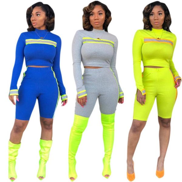 women's tracksuits reflective bandage stripe 2 piece set women long sleeve + high waist short pants streetwear club matching outfit swe, Gray
women's tracksuits reflective bandage stripe 2 piece set women long sleeve + high waist short pants streetwear club matching outfit swe, Gray