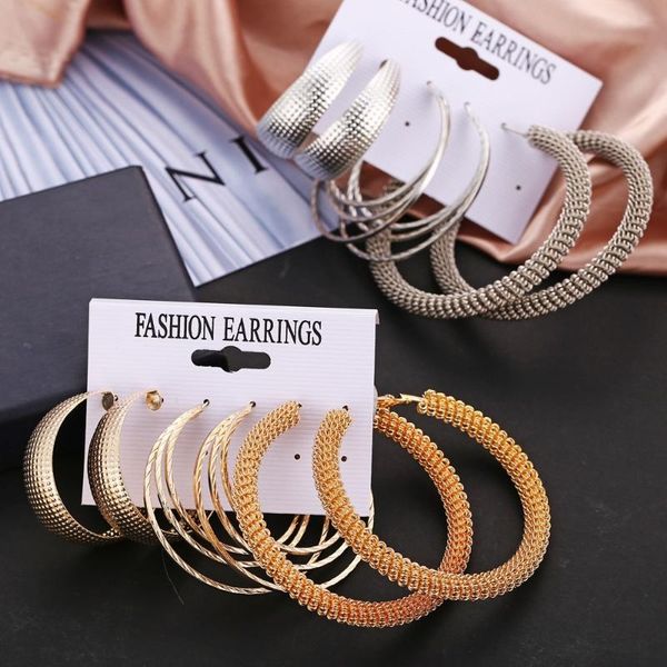 hoop & huggie 3 pcs/lot goth big round earrings gold silver color hyperbole women loops earring for female party circle jewelry creole, Golden;silver
hoop & huggie 3 pcs/lot goth big round earrings gold silver color hyperbole women loops earring for female party circle jewelry creole, Golden;silver