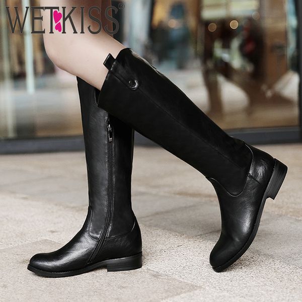 wetkiss motorcycle boots women knee high boot female casual shoes ladies round toe pu zip shoes women winter 2020 new, Black
wetkiss motorcycle boots women knee high boot female casual shoes ladies round toe pu zip shoes women winter 2020 new, Black