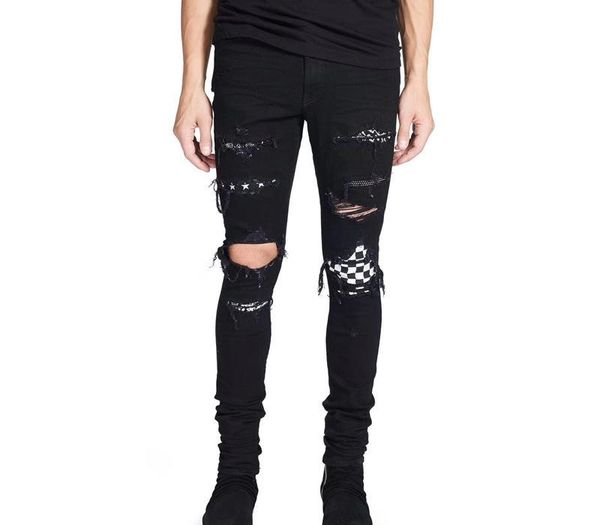 high street fashion men's jeans black color destroyed hip hop jeans men broken punk pants patch skinny ripped for men, Blue
high street fashion men's jeans black color destroyed hip hop jeans men broken punk pants patch skinny ripped for men, Blue