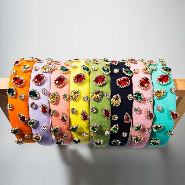 hair accessories fashion spring band for women design candy color cloth head inlaid with crystal and rhinestones 2021
hair accessories fashion spring band for women design candy color cloth head inlaid with crystal and rhinestones 2021