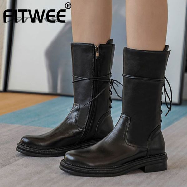 fitwee women mid calf boots real leather zipper women short boots flat heel fashion winter shoes footwear size 34-39, Black
fitwee women mid calf boots real leather zipper women short boots flat heel fashion winter shoes footwear size 34-39, Black
