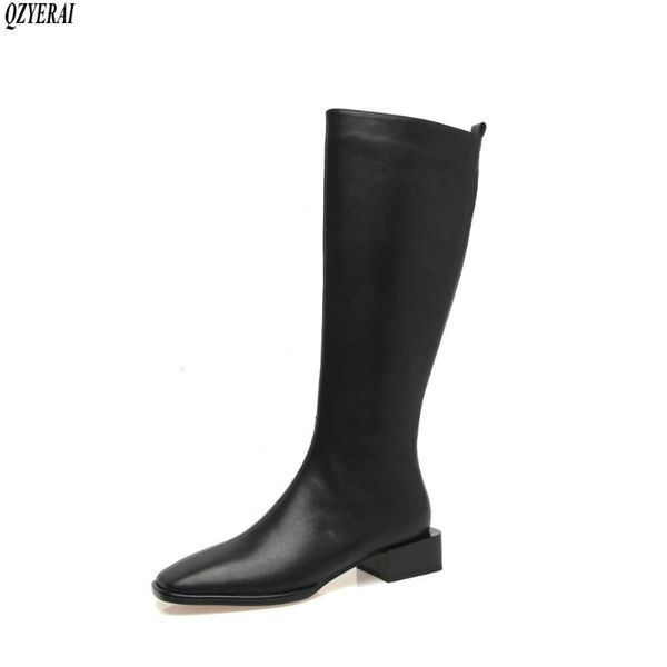 qzyerai the knee boots autumn and winter genuine leather female boots women's head layer cowhide women's shoes, Black
qzyerai the knee boots autumn and winter genuine leather female boots women's head layer cowhide women's shoes, Black
