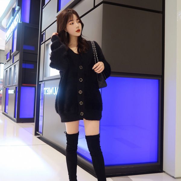 ins 2019 new style early autumn korean style mink velvet knitted cardigan long loose western style all-match sweater coat womens sale, White
ins 2019 new style early autumn korean style mink velvet knitted cardigan long loose western style all-match sweater coat womens sale, White