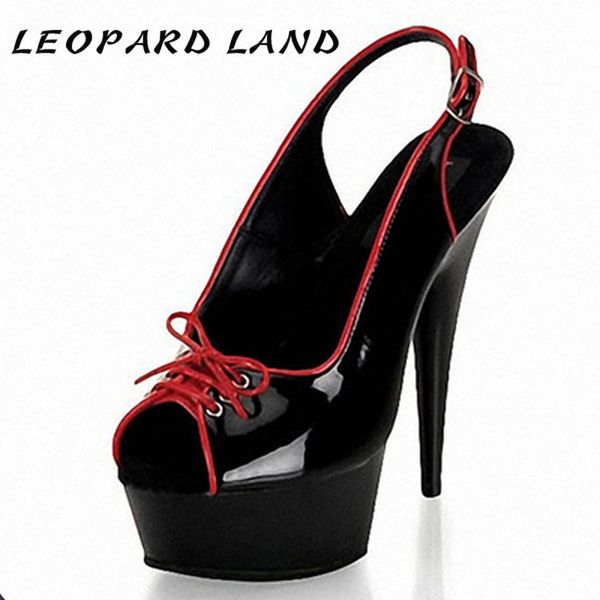 sandals leopard land 15cm heels pure color buckle stiletto patent leather lace up fish mouth women's shoes lyp, Black
sandals leopard land 15cm heels pure color buckle stiletto patent leather lace up fish mouth women's shoes lyp, Black