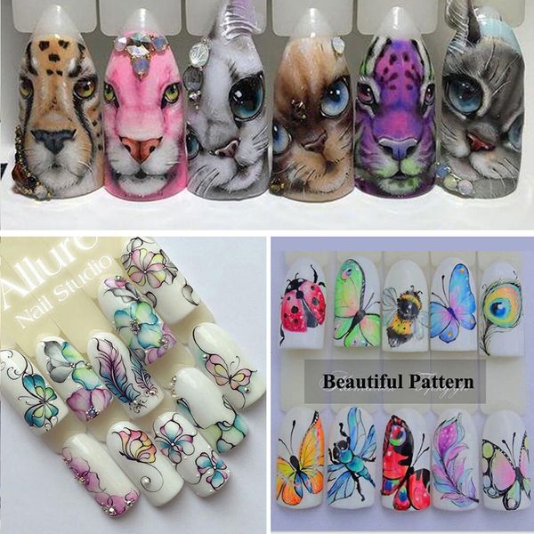 10pcs/pack beauty nail decor tools butterfly mixed designs full water transfer stickers nail art decal sticker accessories, Black
10pcs/pack beauty nail decor tools butterfly mixed designs full water transfer stickers nail art decal sticker accessories, Black