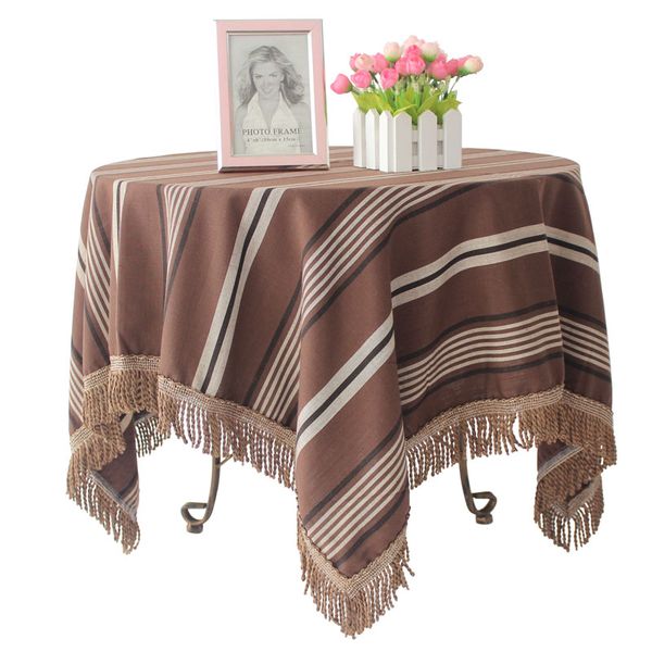 table cloth european high-grade coffee color foreign trade pastoral style modern striped cotton square tablecloth dining roundtable boob art
table cloth european high-grade coffee color foreign trade pastoral style modern striped cotton square tablecloth dining roundtable boob art