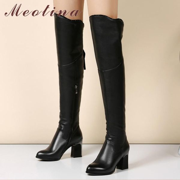 meotina overt the knee boots women shoes real leather high heel long boots pointed toe block heels zip lady winter black
meotina overt the knee boots women shoes real leather high heel long boots pointed toe block heels zip lady winter black