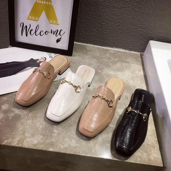 baotou slippers female outside wear half drag 2020 quarter fake crocodile cool grain slippers half bag mueller shoes, Black
baotou slippers female outside wear half drag 2020 quarter fake crocodile cool grain slippers half bag mueller shoes, Black