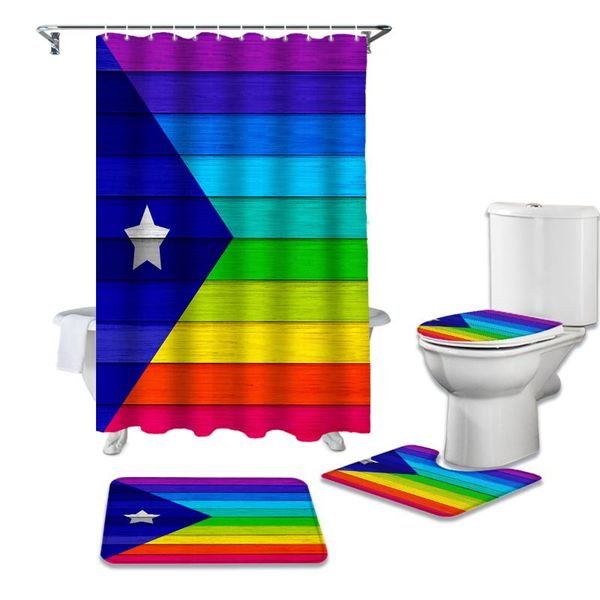 shower curtains puerto rico wood grain rainbow flag curtain sets non-slip rugs toilet lid cover and bath mat bathroom set
shower curtains puerto rico wood grain rainbow flag curtain sets non-slip rugs toilet lid cover and bath mat bathroom set