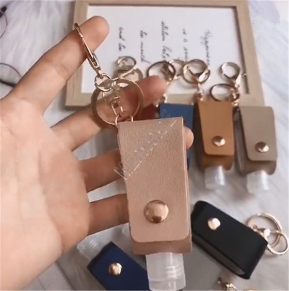 with clip 30ml hand sanitizer bottle + leather holder cover bag set key chain bag pendants perfume skin care product travel bottles d9202, Blue
with clip 30ml hand sanitizer bottle + leather holder cover bag set key chain bag pendants perfume skin care product travel bottles d9202, Blue