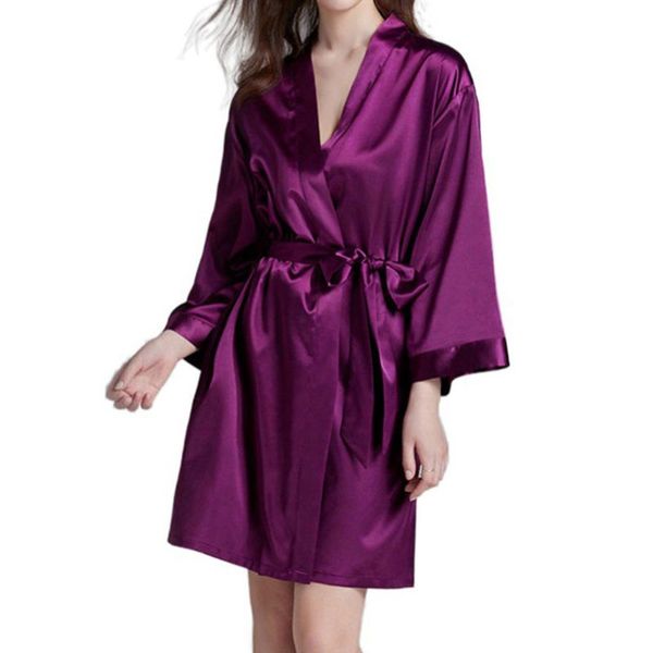 womens imitation silk short kimono robe dressing gown open front solid color loose bridesmaid bathrobe belted sleepwear, Black;red
womens imitation silk short kimono robe dressing gown open front solid color loose bridesmaid bathrobe belted sleepwear, Black;red