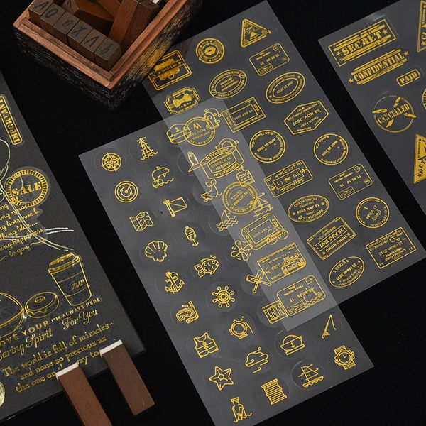 2 sheets clear gold foil label sticker scrapbooking for planners retro postmark sealing label journal stickers cute stationery
2 sheets clear gold foil label sticker scrapbooking for planners retro postmark sealing label journal stickers cute stationery