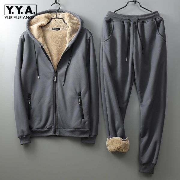 mens winter hoody sweatshirt casual two piece sets fleece lining tracksuit elastic waist outside jogging suits thick warm sets, Gray
mens winter hoody sweatshirt casual two piece sets fleece lining tracksuit elastic waist outside jogging suits thick warm sets, Gray