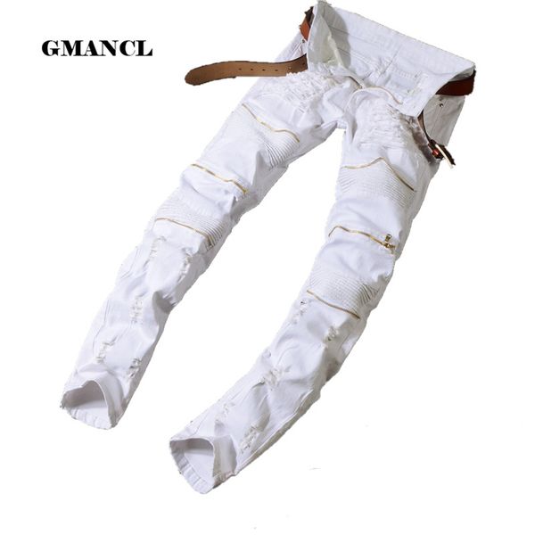 men's ripped slim pure white red black large size biker jeans fashion casual patchwork knee zipper elastic denim pants trousers, Blue
men's ripped slim pure white red black large size biker jeans fashion casual patchwork knee zipper elastic denim pants trousers, Blue