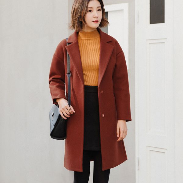 2020 korean women's woolen coat fashion jacket female winter casual single-breasted elegant solid color ladies coat large size, Black
2020 korean women's woolen coat fashion jacket female winter casual single-breasted elegant solid color ladies coat large size, Black