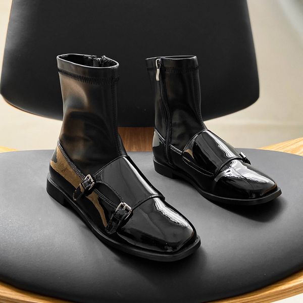 deat 2020 new spring autumn fashion casual black square toe buckle strap zipper leather single shoes women short boots sf422
deat 2020 new spring autumn fashion casual black square toe buckle strap zipper leather single shoes women short boots sf422