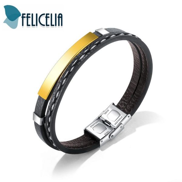 tennis felicelia punk stainless steel black pu leather bracelet bangle for men boys fashion jewelry vintage wrap wristband, Golden;silver
tennis felicelia punk stainless steel black pu leather bracelet bangle for men boys fashion jewelry vintage wrap wristband, Golden;silver
