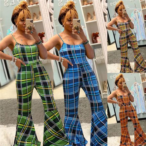 females slim fashion casual pants womens plaid flare designer jumpsuits woman summer spaghetti strap one pieces high waist rompers, Black;white
females slim fashion casual pants womens plaid flare designer jumpsuits woman summer spaghetti strap one pieces high waist rompers, Black;white