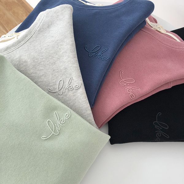 letter embroidery woman sweatshirts o neck loose casual female 2020 autumn pullovers, Black
letter embroidery woman sweatshirts o neck loose casual female 2020 autumn pullovers, Black
