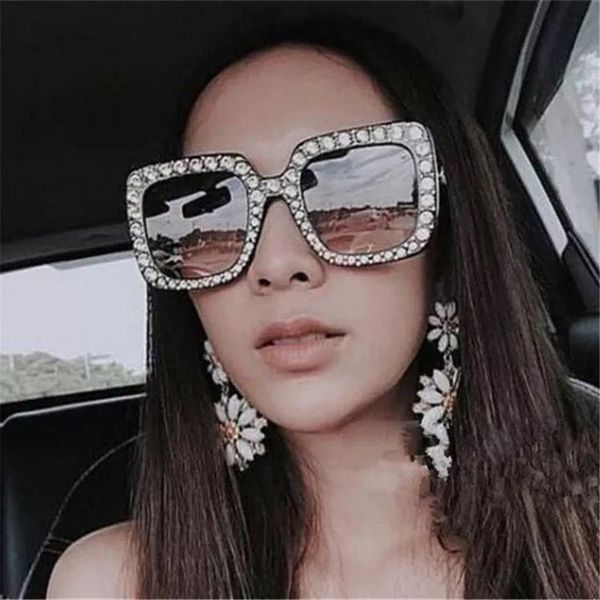 sunglasses oversize retro rhinestone designer sun glasses for women square shades fashion uv400, White;black
sunglasses oversize retro rhinestone designer sun glasses for women square shades fashion uv400, White;black
