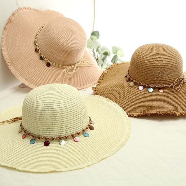 straw hat shell sunscreen foldable student hat big brim fisherman sequins beach hats, Blue;gray
straw hat shell sunscreen foldable student hat big brim fisherman sequins beach hats, Blue;gray