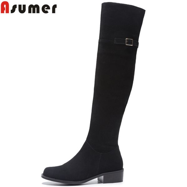 asumer big size 34-43 fashion over the knee boots women round toe suede leather boots low heels shoes ladiesautumn winter, Black
asumer big size 34-43 fashion over the knee boots women round toe suede leather boots low heels shoes ladiesautumn winter, Black