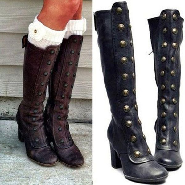 winter pu leather women knee high boots low heels platform ladies shoes zipper rivet strap vintage riding boots zapatos mujer#g7, Black
winter pu leather women knee high boots low heels platform ladies shoes zipper rivet strap vintage riding boots zapatos mujer#g7, Black