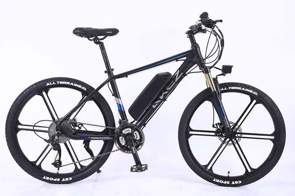 black 26 inch aluminum alloy electric vehicle akez 36v350w lithium battery mountain bike variable speed power bicycle 
black 26 inch aluminum alloy electric vehicle akez 36v350w lithium battery mountain bike variable speed power bicycle