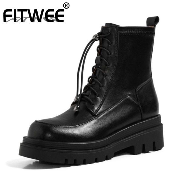 fitwee real leather woman short boots fashion platform thick heel warm winter shoes woman casual daily footwear size 34-40, Black
fitwee real leather woman short boots fashion platform thick heel warm winter shoes woman casual daily footwear size 34-40, Black