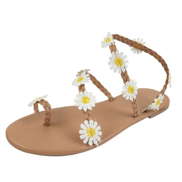 sagace summer new casual women's sandals flat bottom clip feet small daisy design bosnian characteristic sandals light, Black
sagace summer new casual women's sandals flat bottom clip feet small daisy design bosnian characteristic sandals light, Black