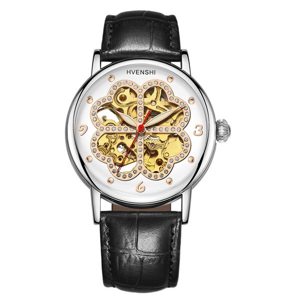 high-end original factory hollow womens watch super luminous needle automatic analog watch clover of four leaves new style ladies watch, Slivery;brown
high-end original factory hollow womens watch super luminous needle automatic analog watch clover of four leaves new style ladies watch, Slivery;brown