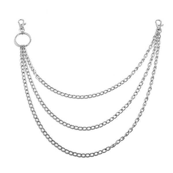 women jewelry long single three layer waist wallet fashion metal pants chain hip hop punk belt keychain gifts trousers ring clip, Silver
women jewelry long single three layer waist wallet fashion metal pants chain hip hop punk belt keychain gifts trousers ring clip, Silver
