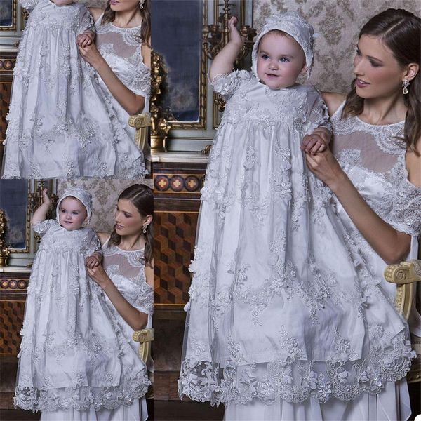 pure white long christening dresses with floral appliques toddler baptism gowns half sleeve kids first communication dress custom made
pure white long christening dresses with floral appliques toddler baptism gowns half sleeve kids first communication dress custom made
