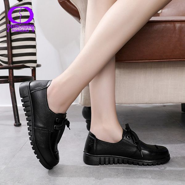 aimeigao 2020 casual black leather loefers women spring autumn new sewing lace-up shoes ladies round toe office lady flats woman
aimeigao 2020 casual black leather loefers women spring autumn new sewing lace-up shoes ladies round toe office lady flats woman